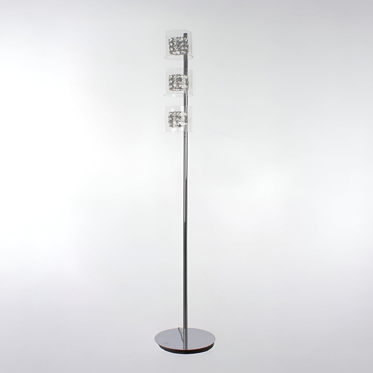Sona 3 Light Crystal Floor Lamp - Chrome