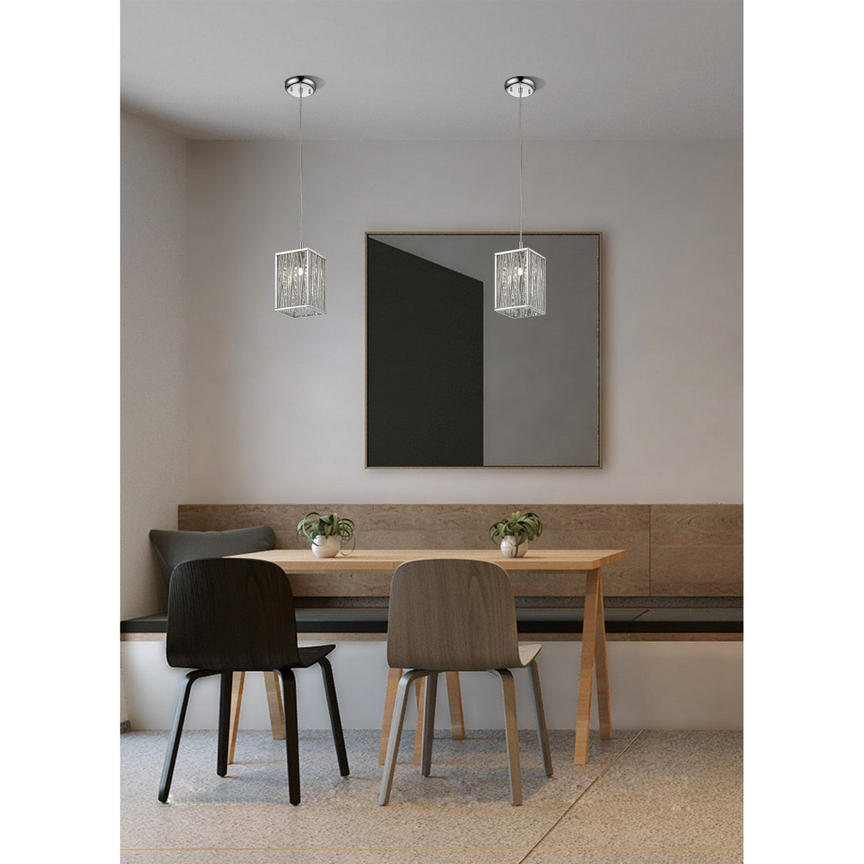 Melden 1 Light Crystal Pendant Light - Chrome