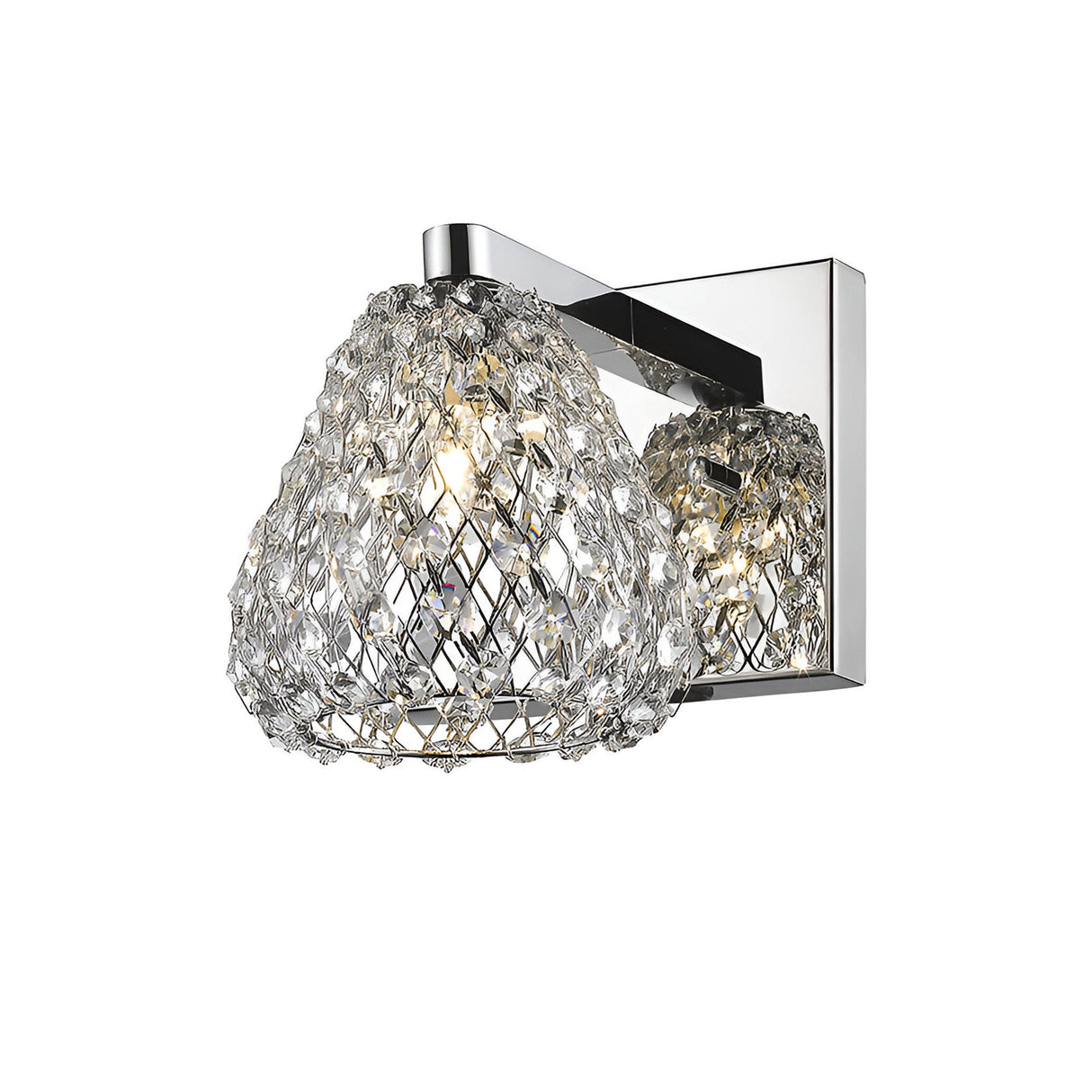 Simara 1 Light Crystal Wall Light - Chrome