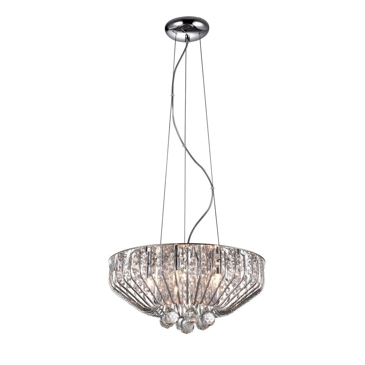Varo 5 Light Crystal Suspension Light - Chrome