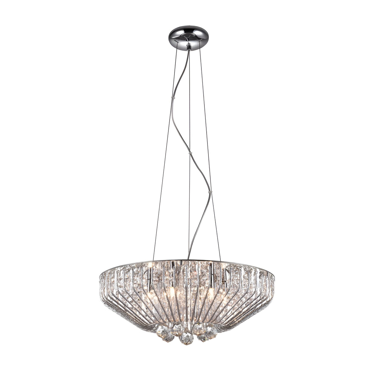 Varo 6 Light Crystal Suspension Light - Chrome