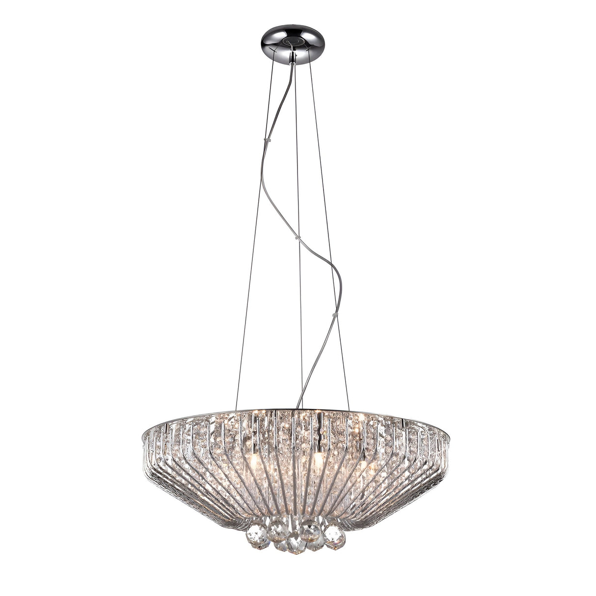 Varo 7 Light Crystal Suspension Light - Chrome