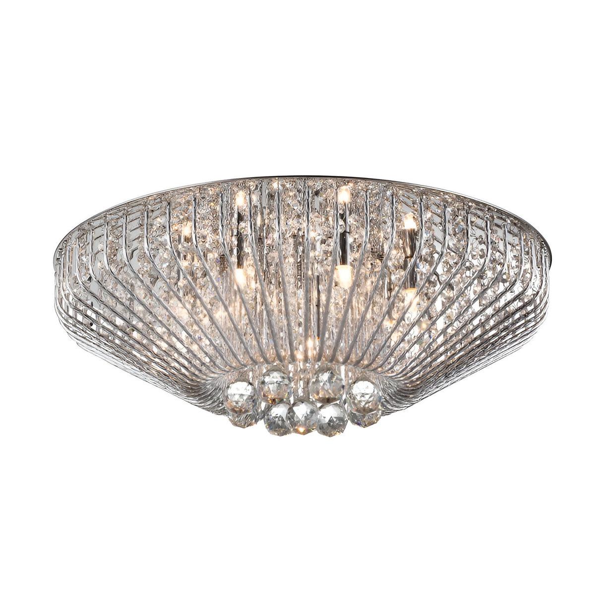 Varo 7 Light Crystal Flush Light - Chrome