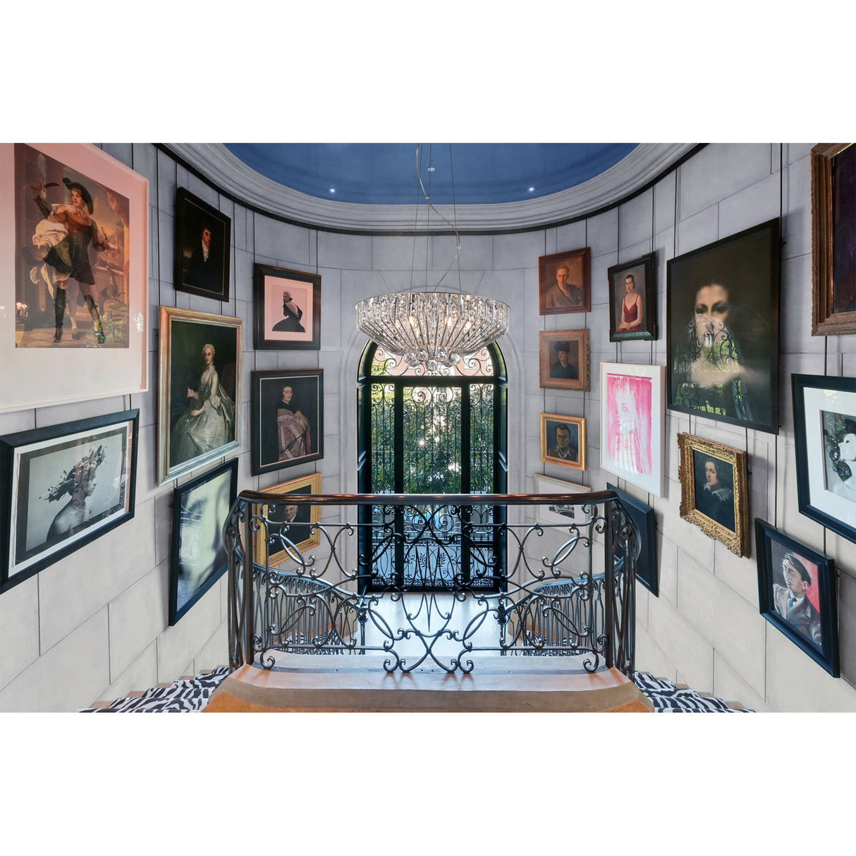 Varo 6 Light Crystal Suspension Light - Chrome