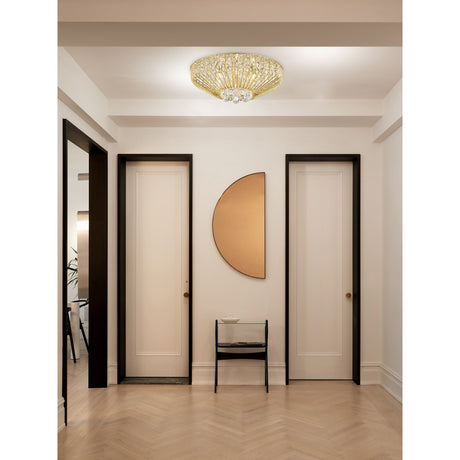 Varo 6 Light Crystal Flush Light - Gold