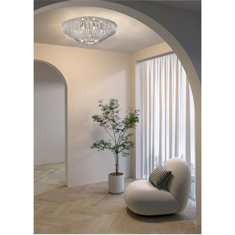 Varo 7 Light Crystal Flush Light - Chrome
