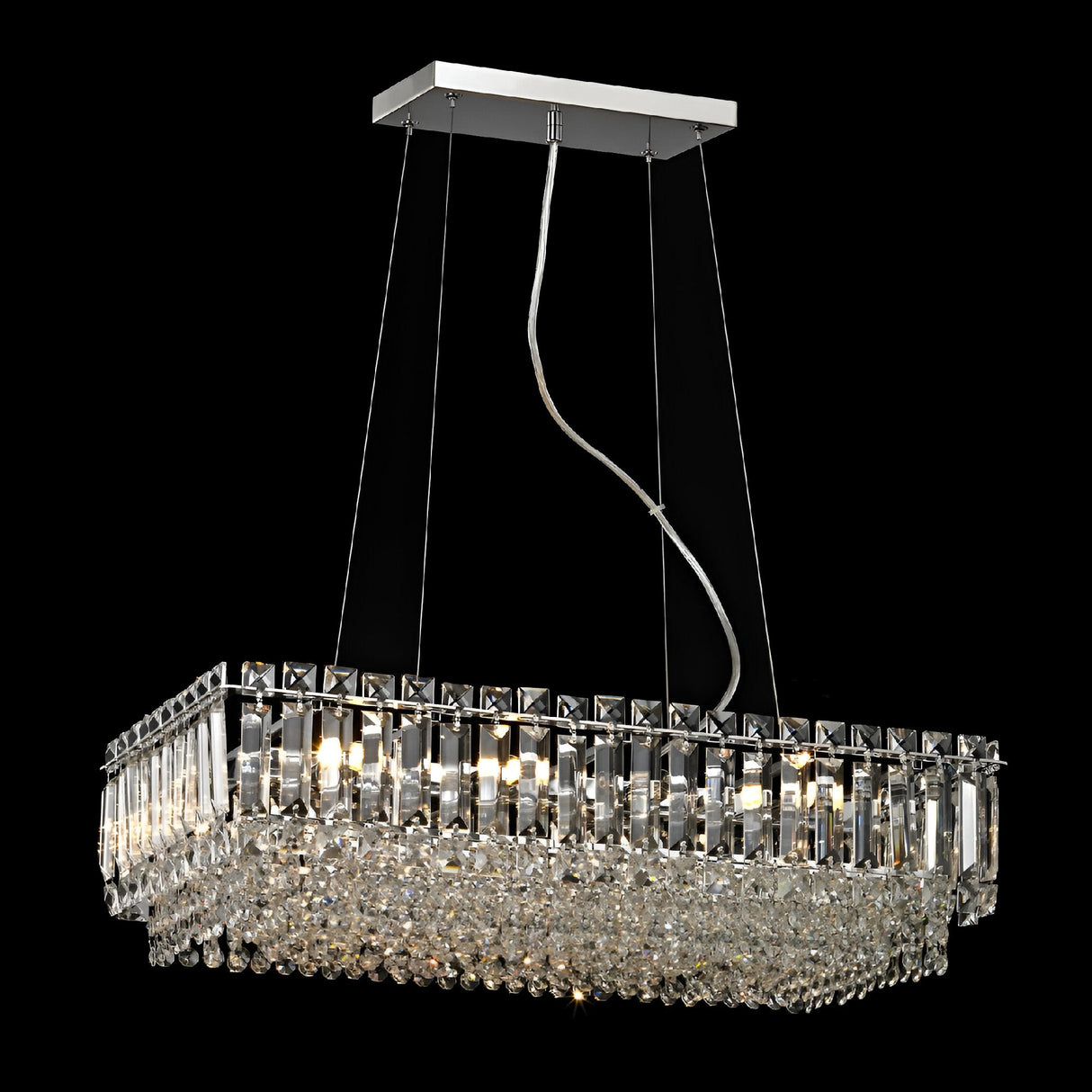Alvera 8 Light Crystal Island Chandelier - Chrome