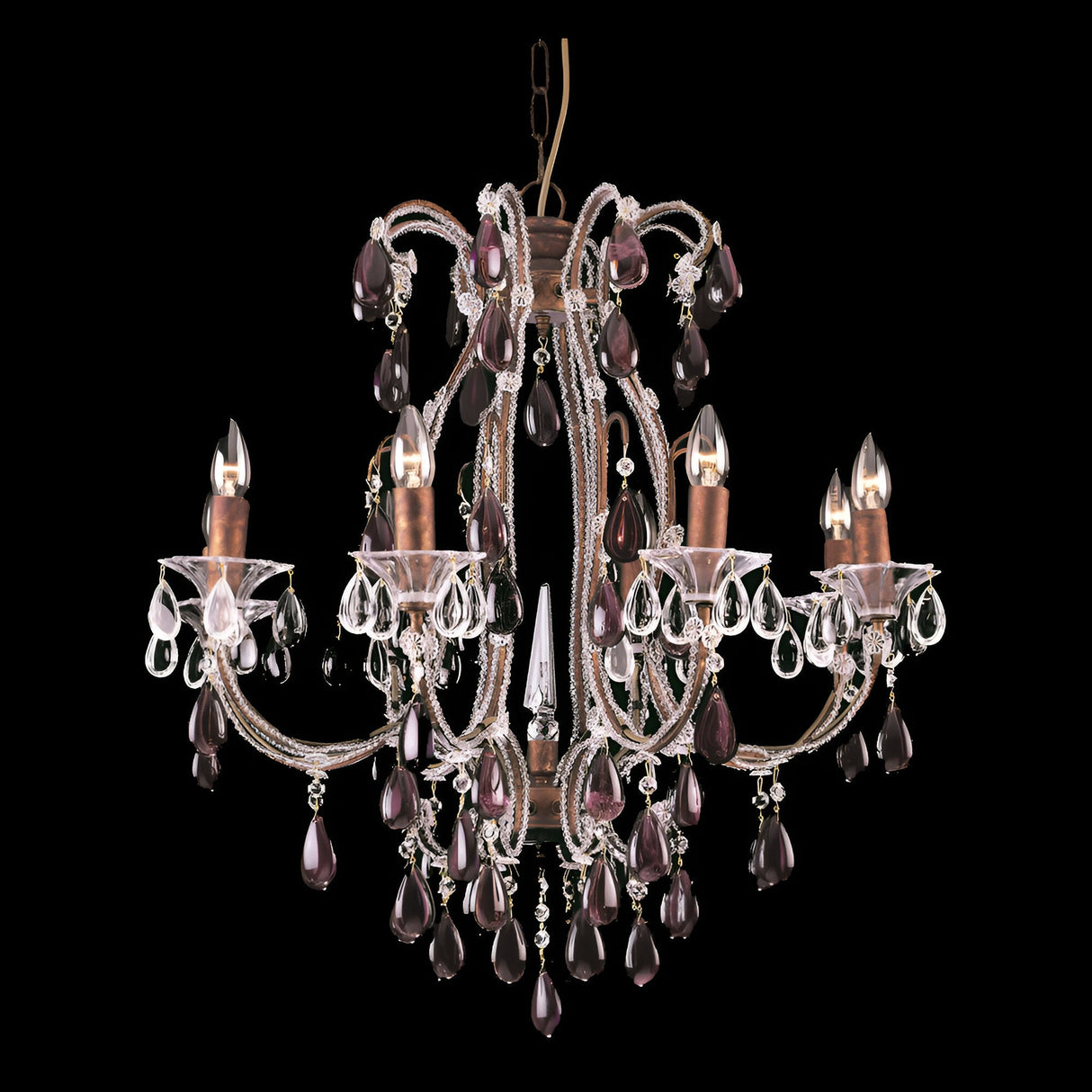 Verlin 8 Light Crystal Chandelier - Rustic Bronze