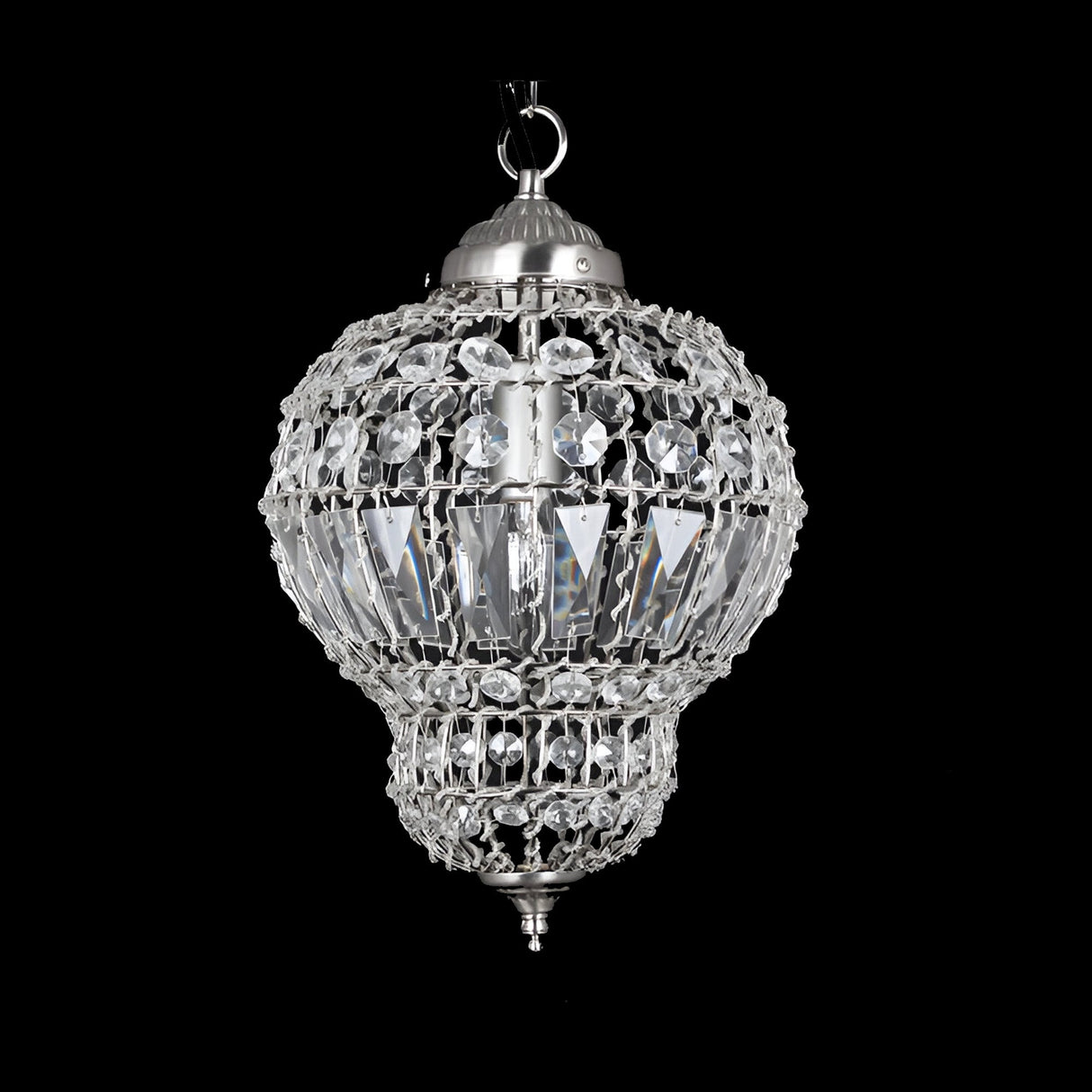 Marran 1 Light Moroccan-Style Crystal Pendant Light - Satin Nickel