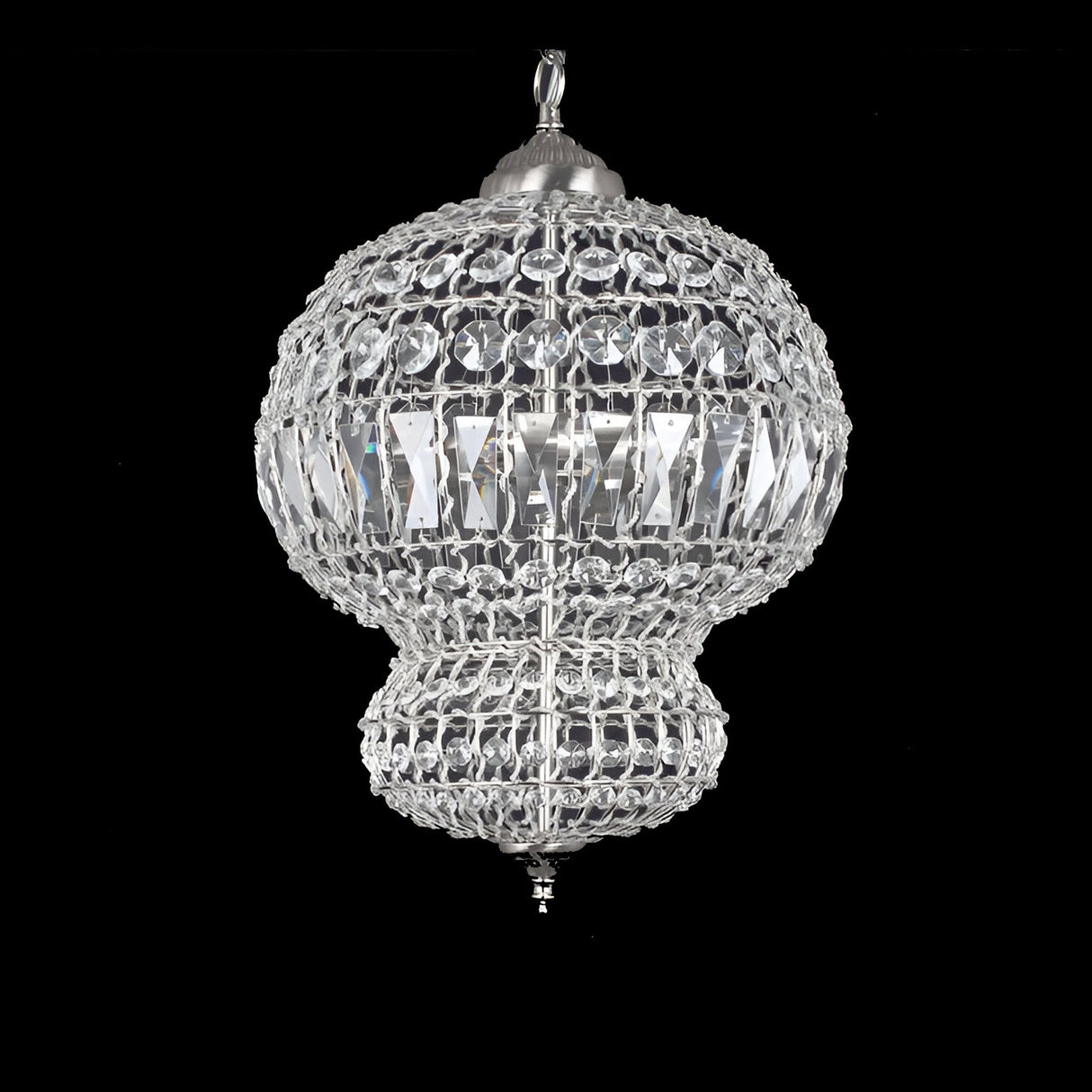 Marran 3 Light Moroccan-Style Crystal Pendant Light - Satin Nickel