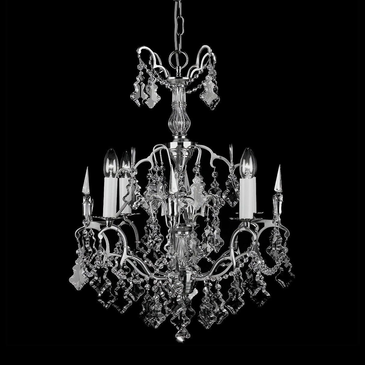Montare 4 Light Hand Cut Lead Crystal Chandelier - Antique Bronze