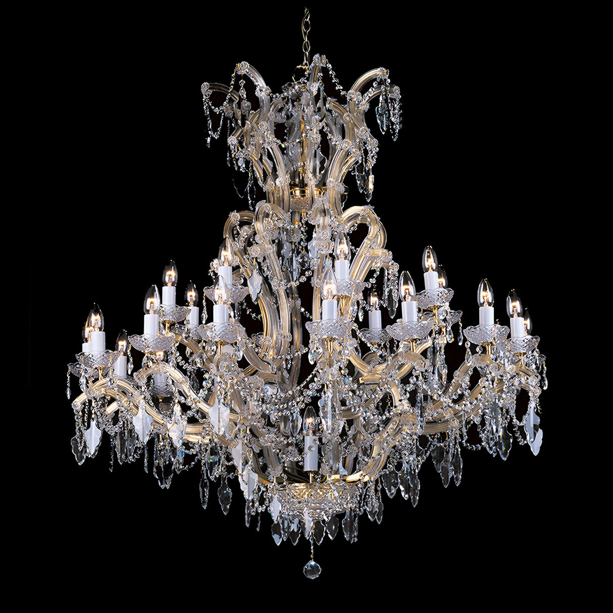 Arluna 25 Light Georgian Lead Strass Crystal Chandelier - Gold