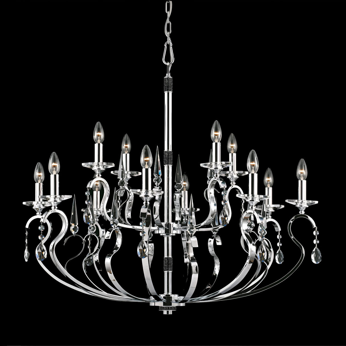 Sparkline 12 Light Rhinestone & Strass Chandelier - Chrome