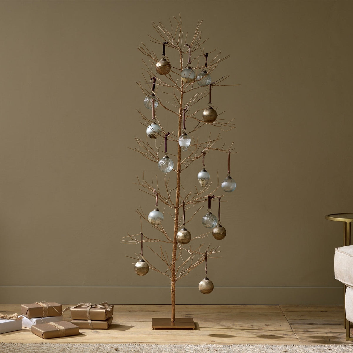 Prevessa Extra Large Wire Christmas Tree - Brass