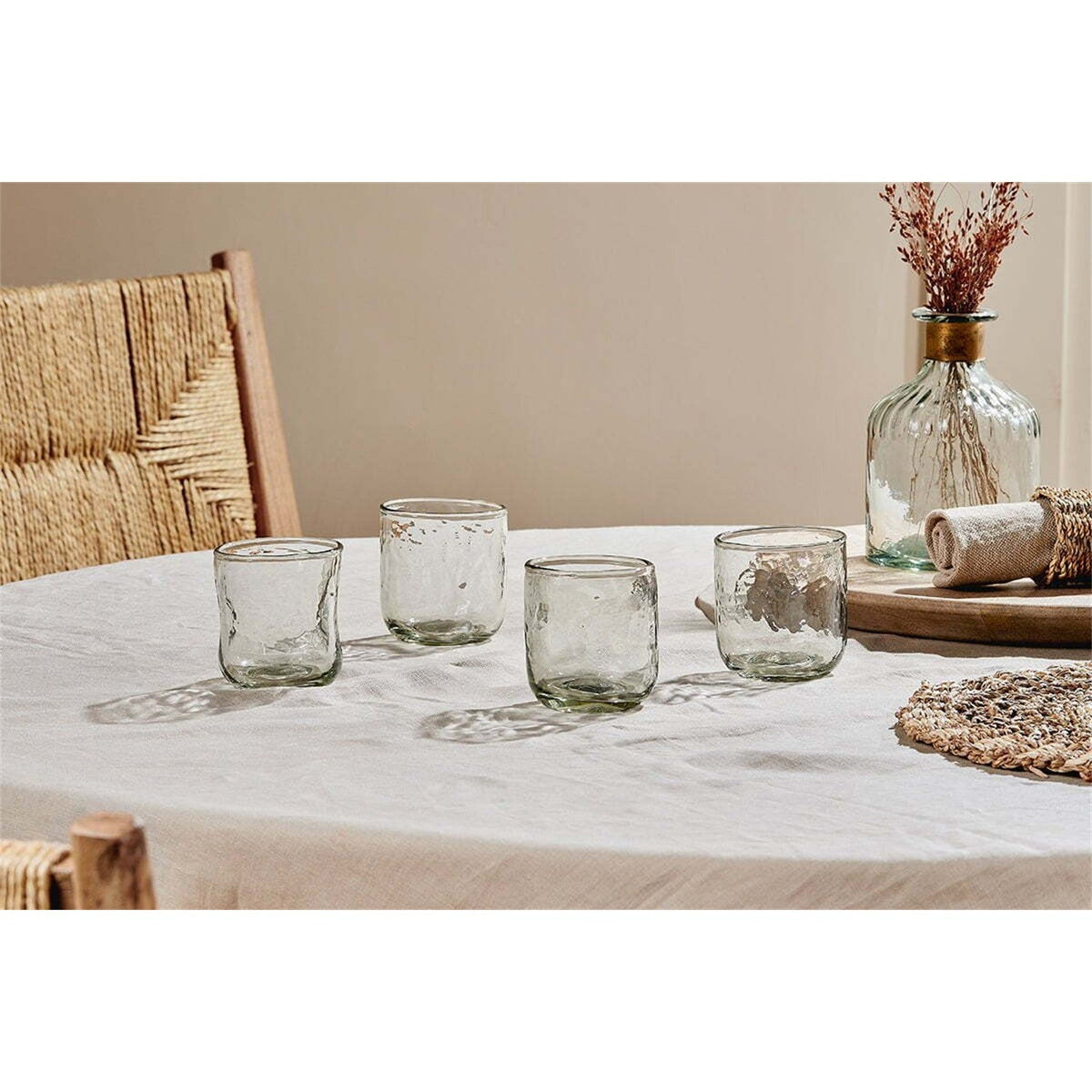 Chandani Short Recycled Glass Tumblers - Clear - Set of 4