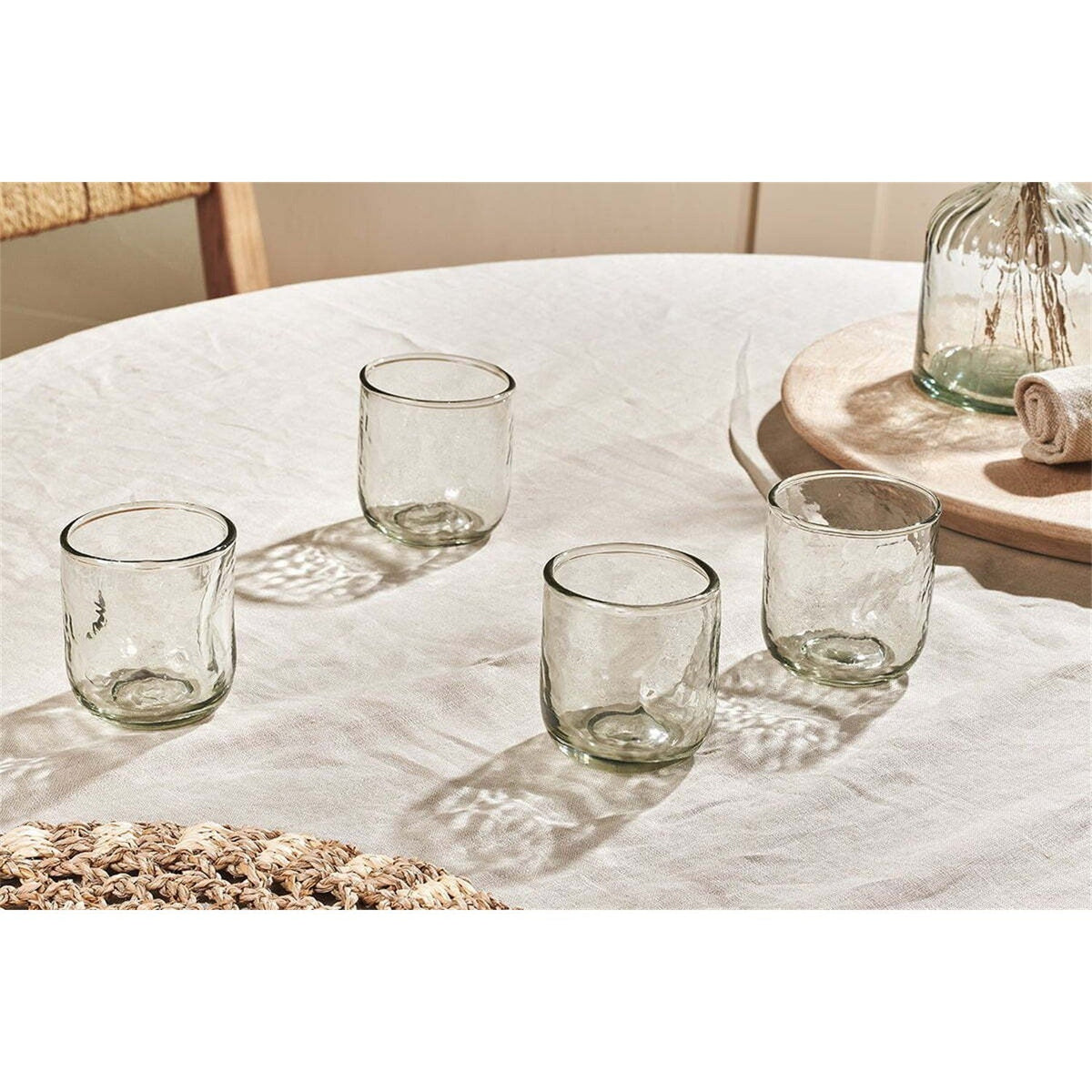 Chandani Short Recycled Glass Tumblers - Clear - Set of 4