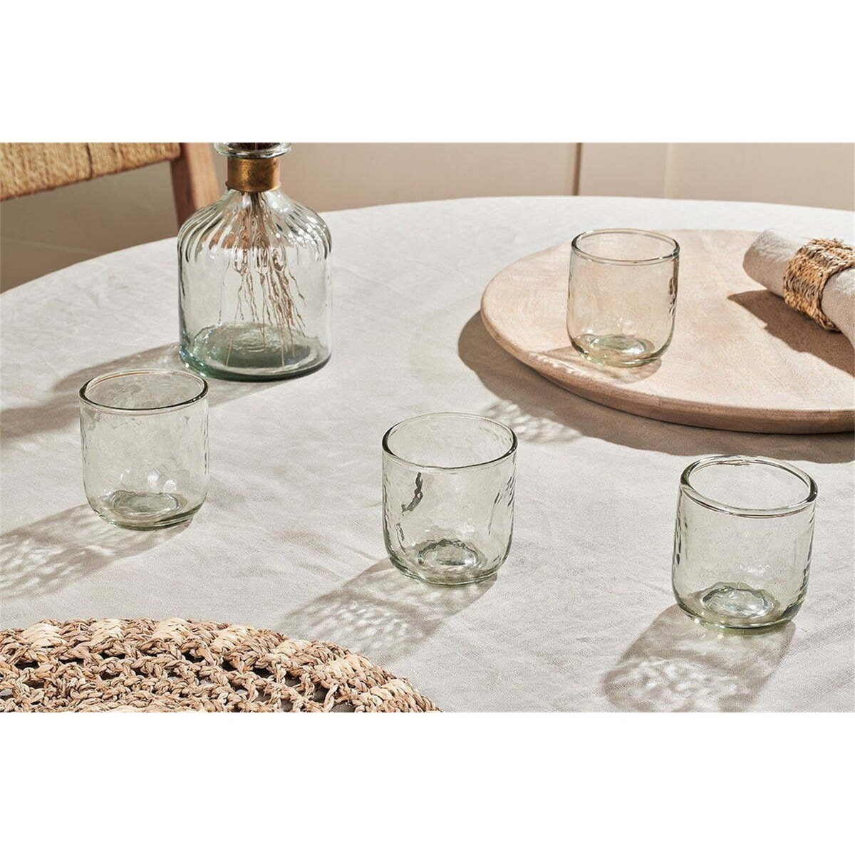 Chandani Short Recycled Glass Tumblers - Clear - Set of 4