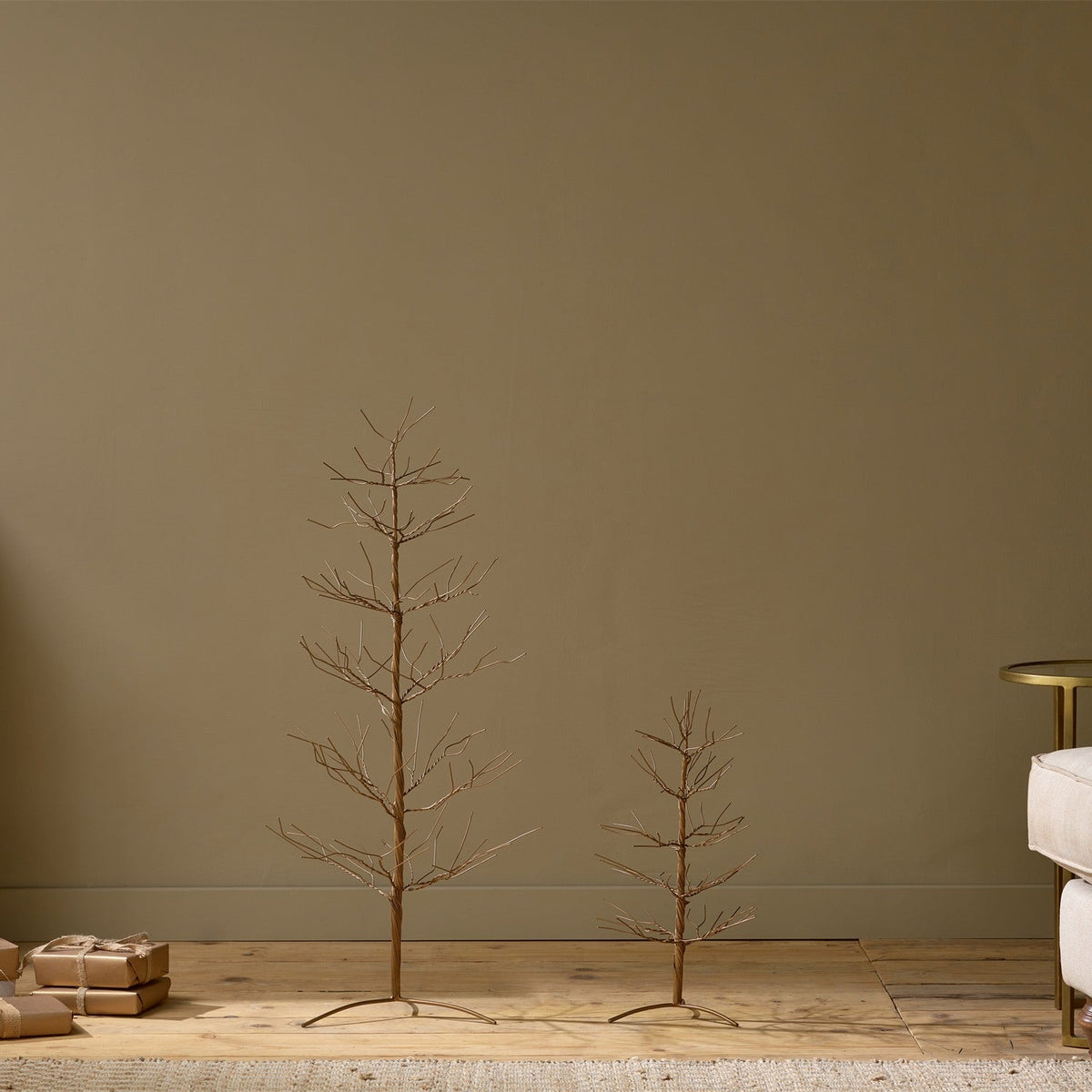 Charida Small Wire Christmas Tree - Brass