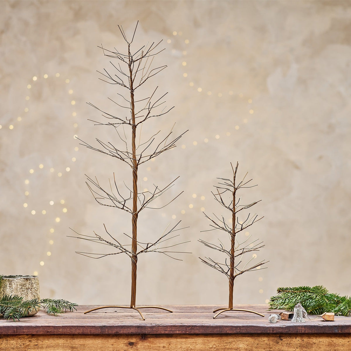 Charida Large Wire Christmas Tree - Brass