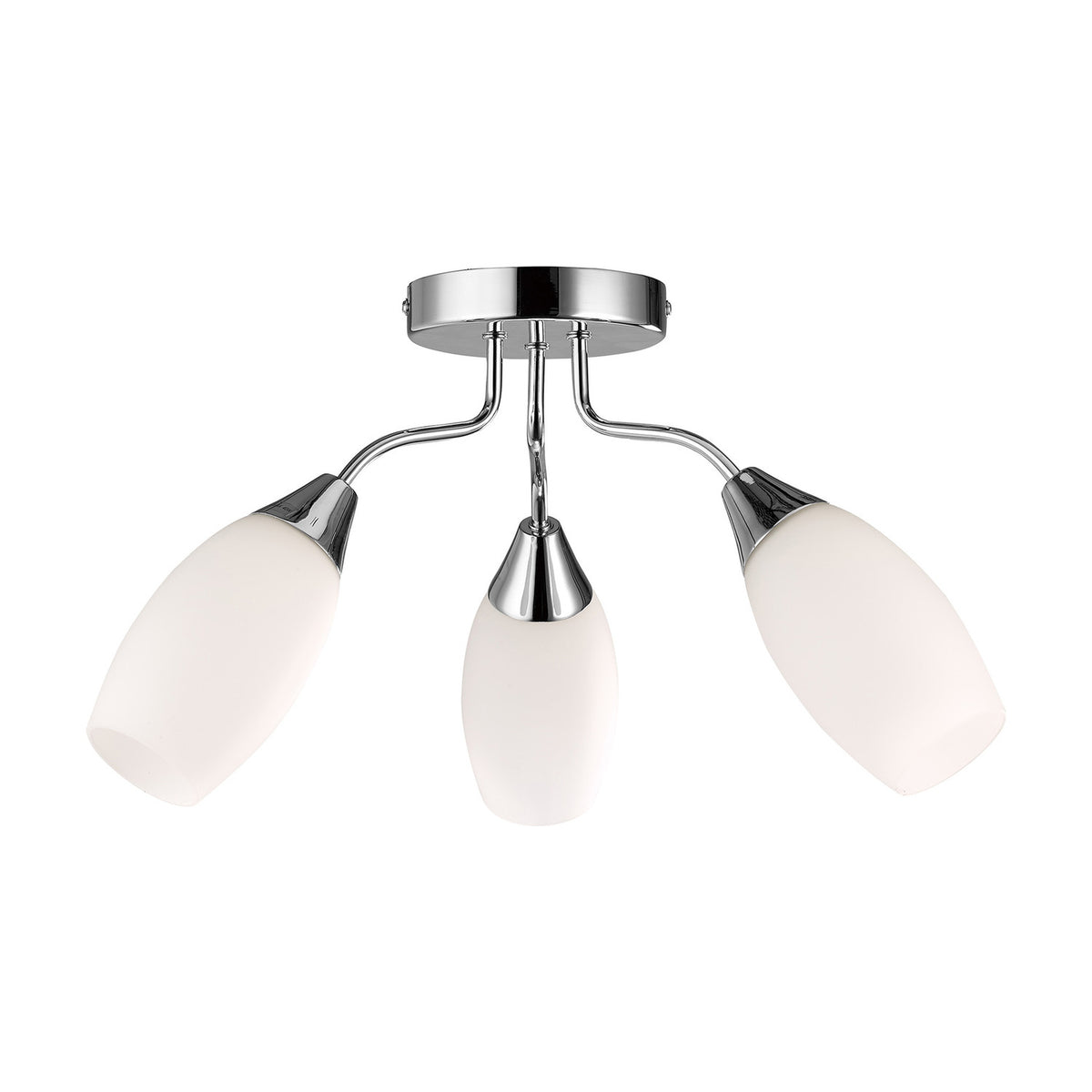 Denia 3 Light E14 Ceiling Light 43cm - Polished Chrome
