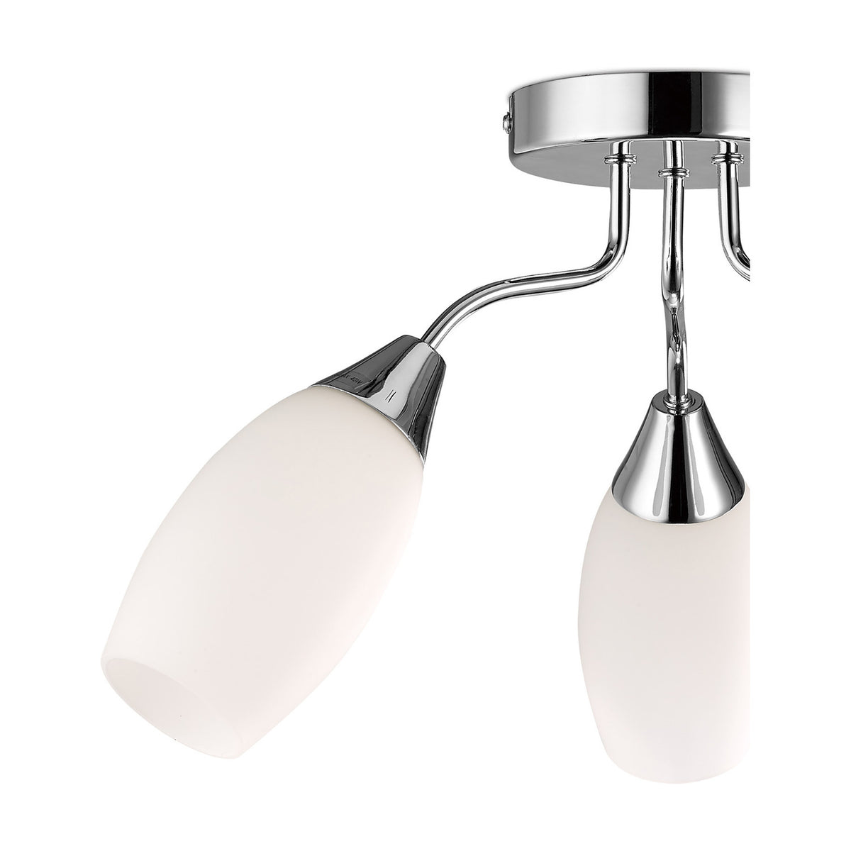 Denia 3 Light E14 Ceiling Light 43cm - Polished Chrome