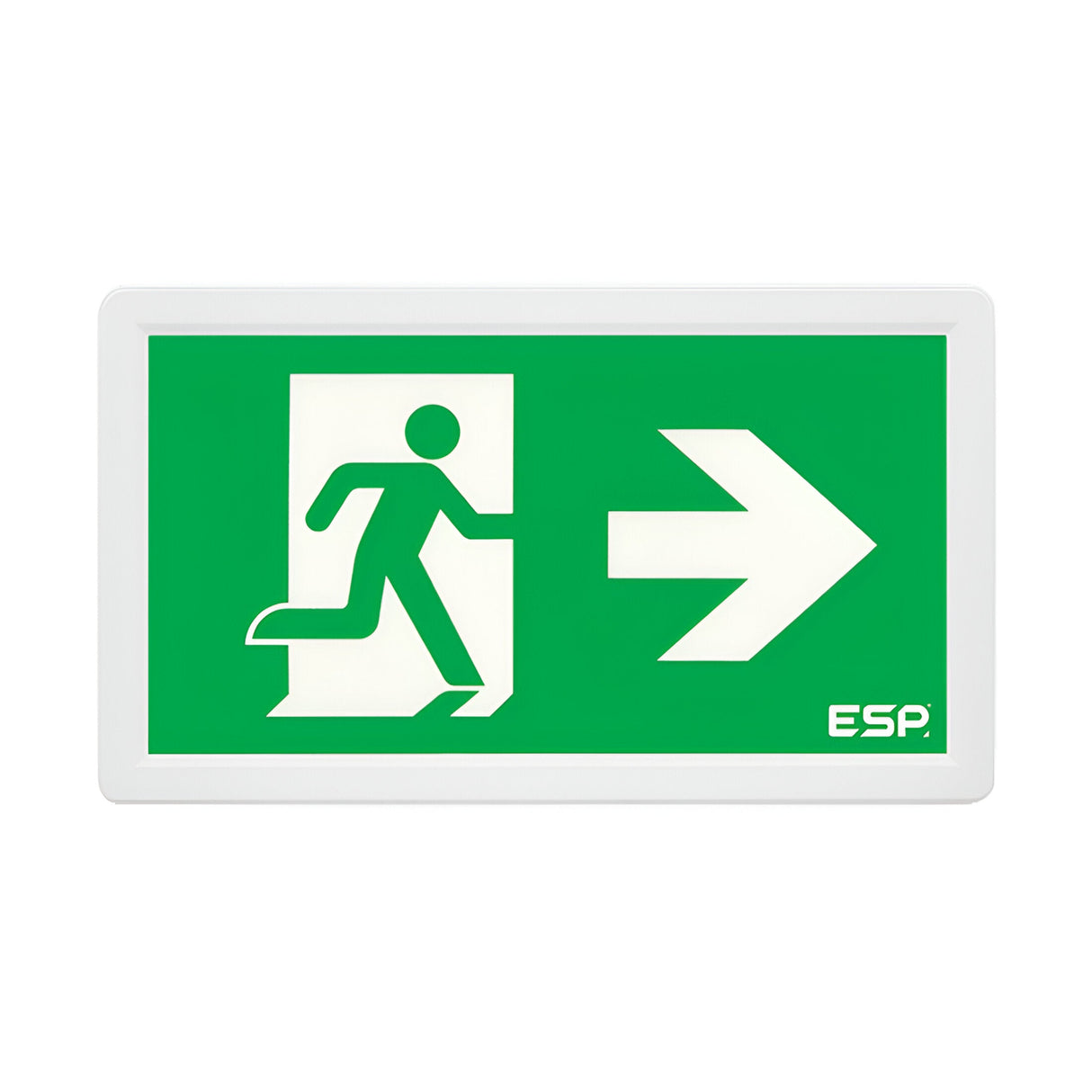 Duceri Emergency Surface Slimline Exit Box 3W LED All Legends Lithium Battery Maintained - White