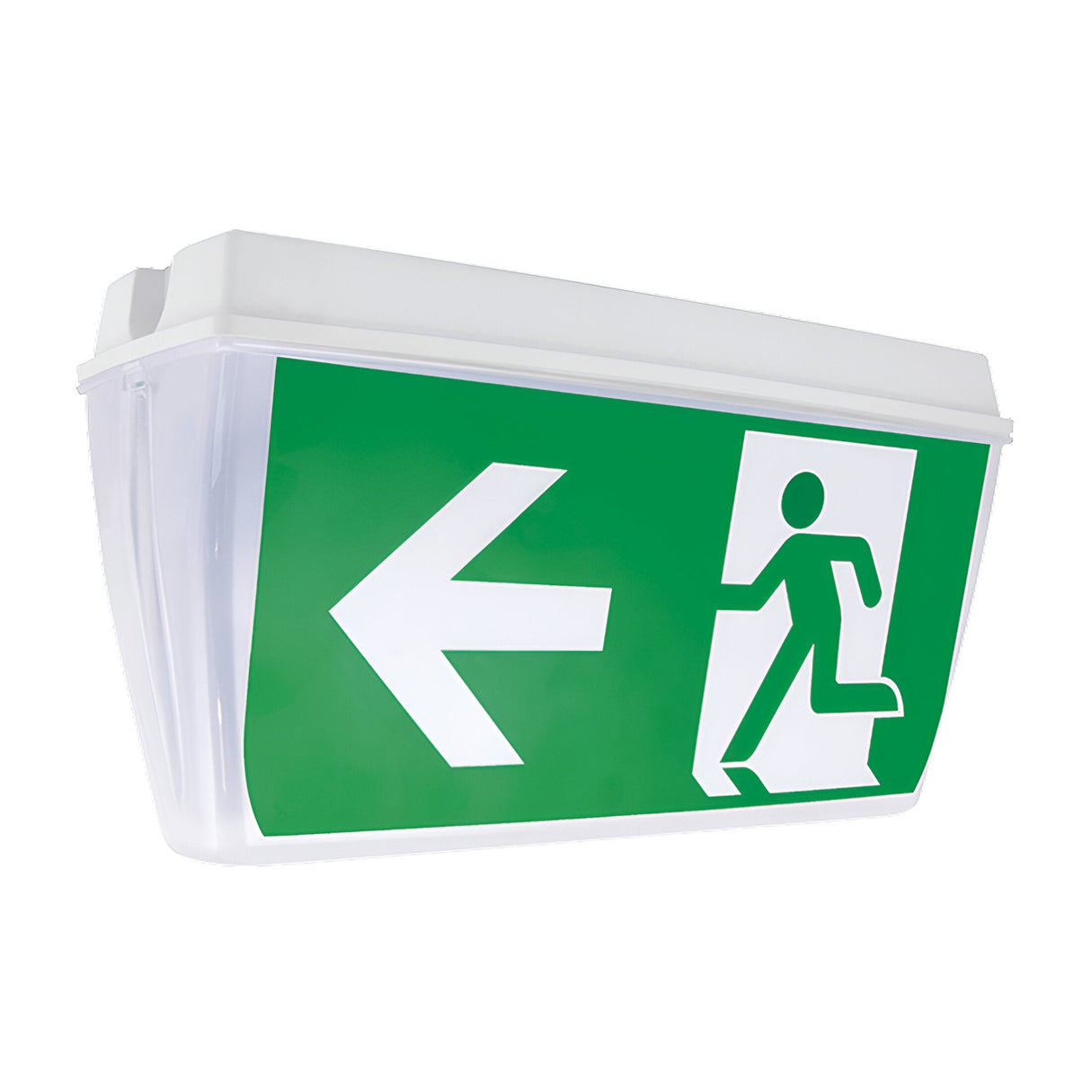Duceri Emergency Exit Sign Bulkhead 3W LED IP65 All Legends Lithium Battery Maintained - White