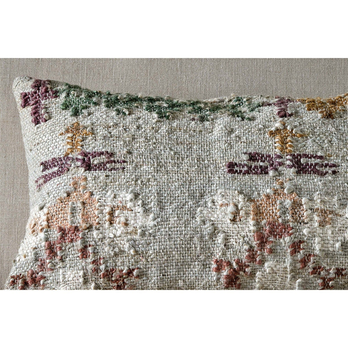 Dantri 60 x 40cm Jute & Cotton Cushion Cover - Soft Grey