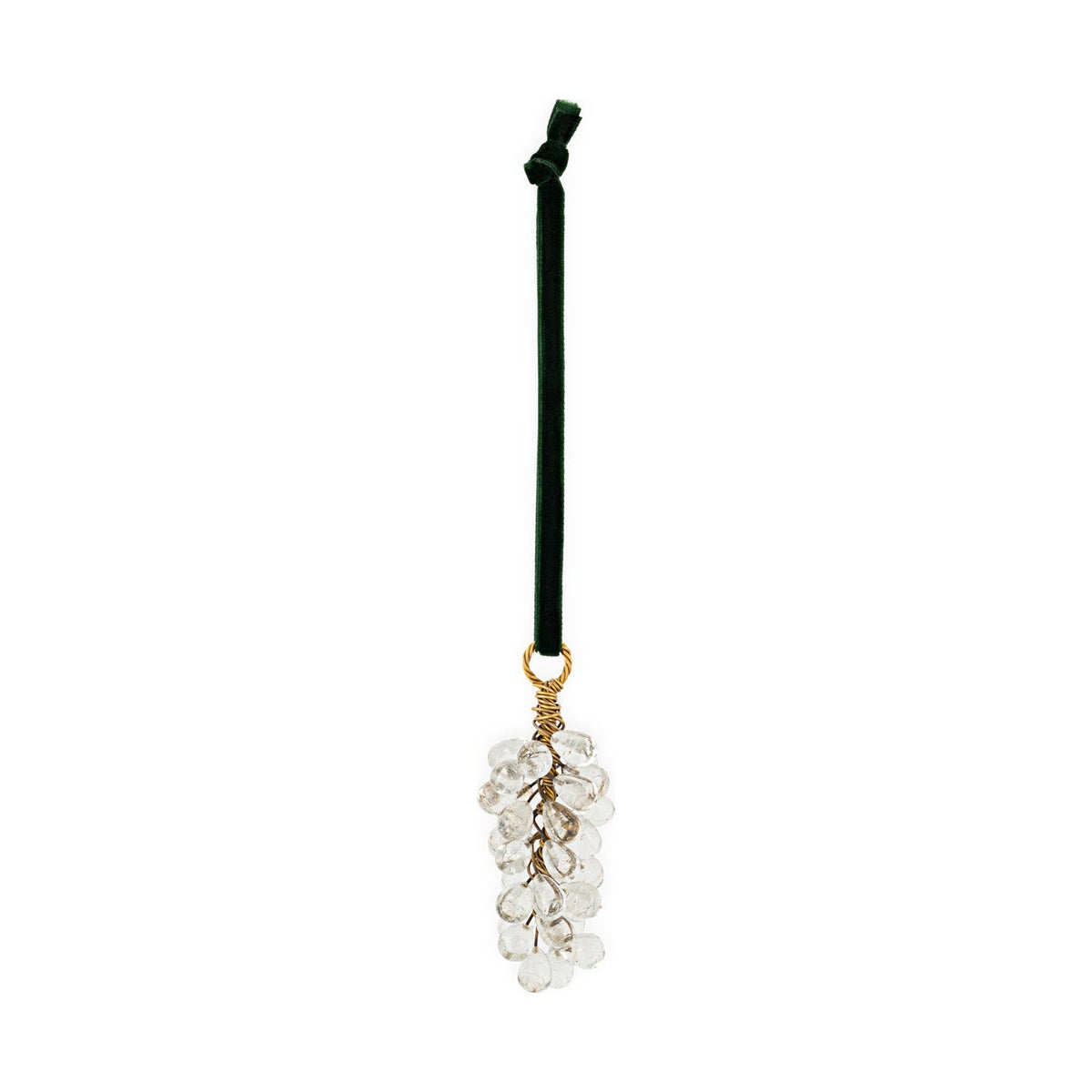 Danvi Glass Drop Baubles - Brass & Clear - Set of 3