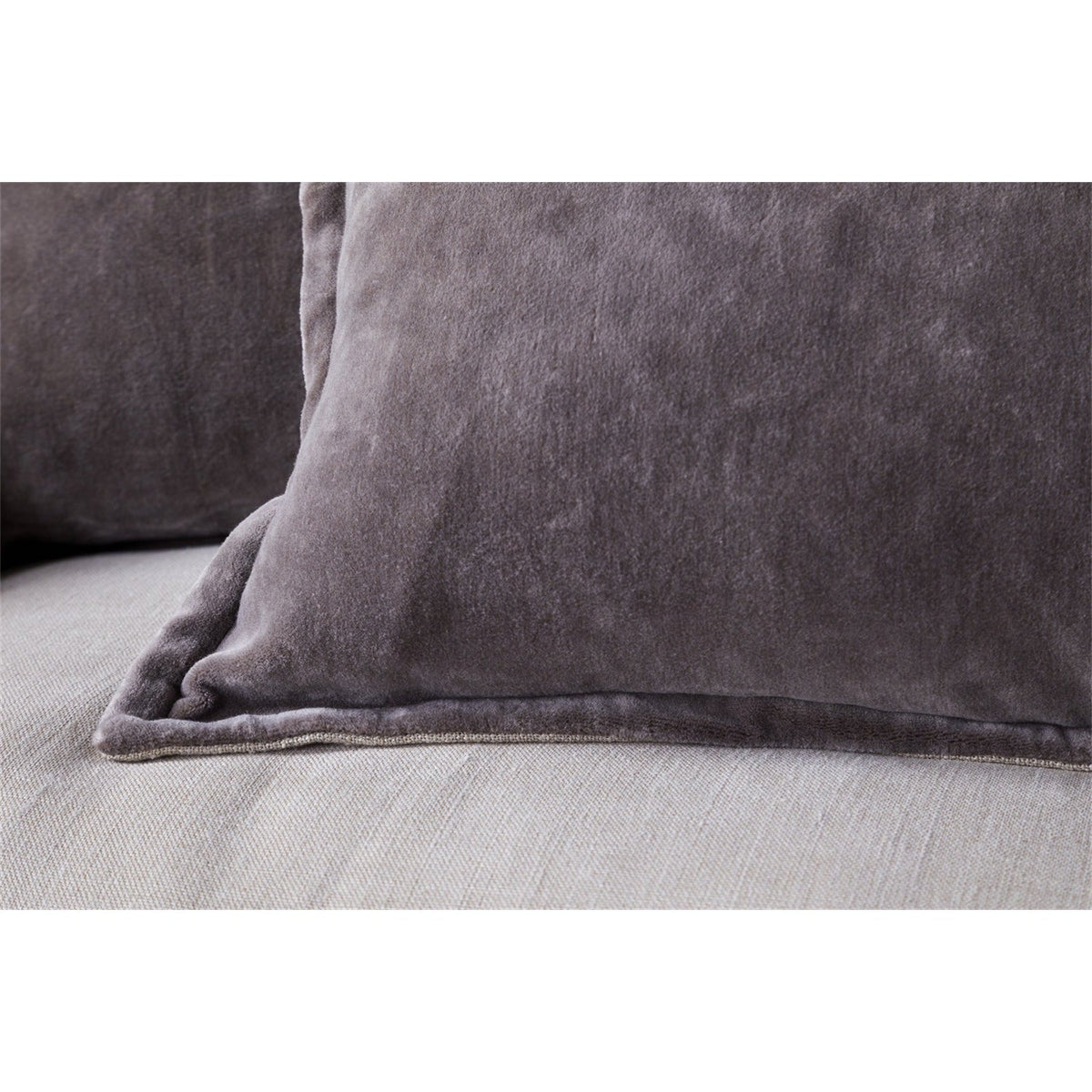 Dhara 60 x 40cm Velvet Cushion Cover - Charcoal
