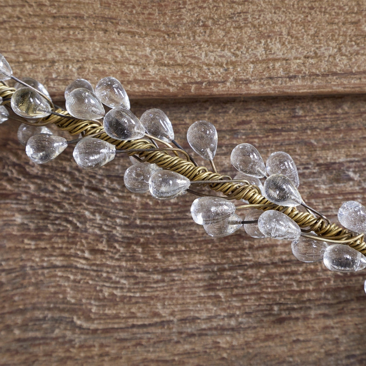 Danvi Christmas Glass Drop Garland - Brass & Clear