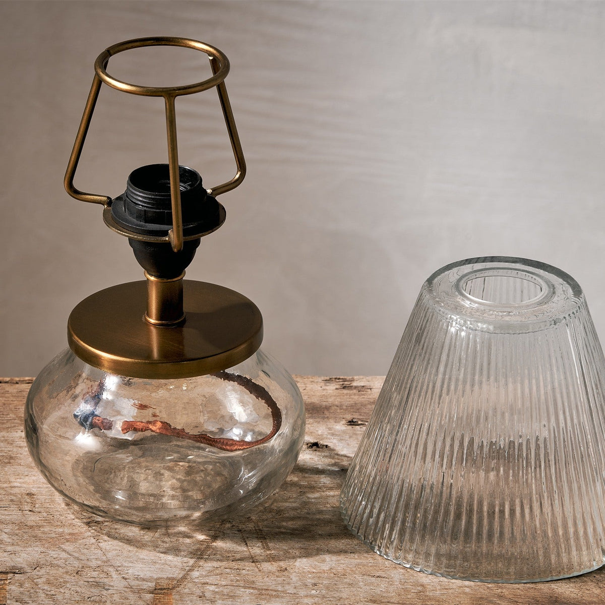 Dimalai Recycled Glass Table Lamp Base - Clear