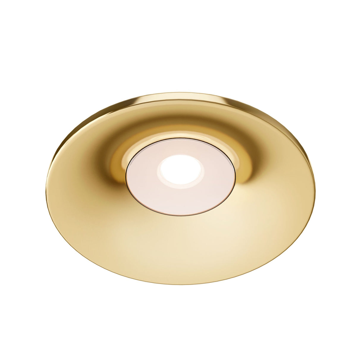 Barret Single Fixed Round Recessed Downlight in gold, an elegant lighting solution for modern interiors.