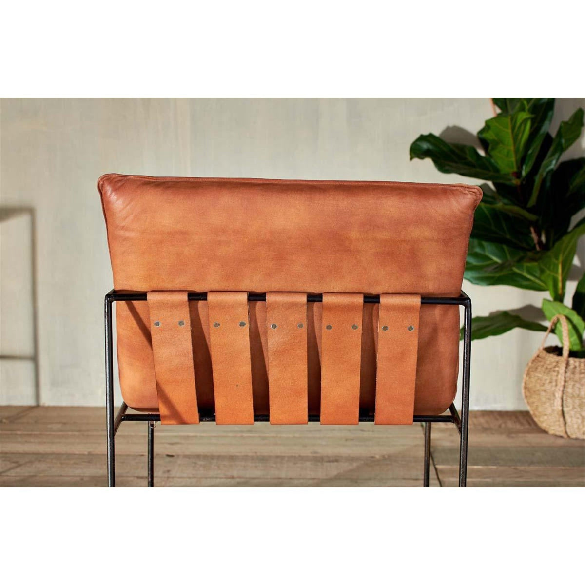 Durium Leather Armchair - Aged Tan & Black