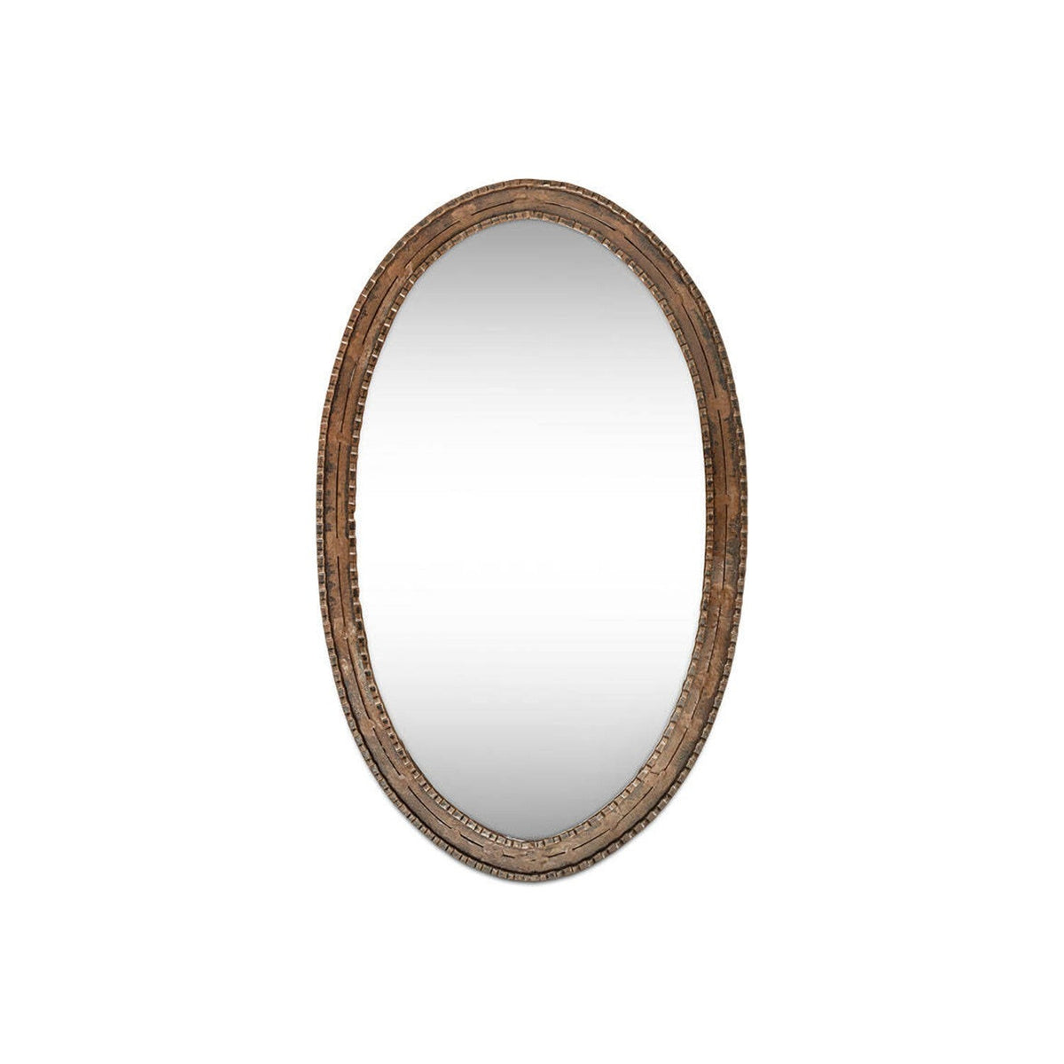 Drishti Oval Iron Wall Mirror - Antique Black