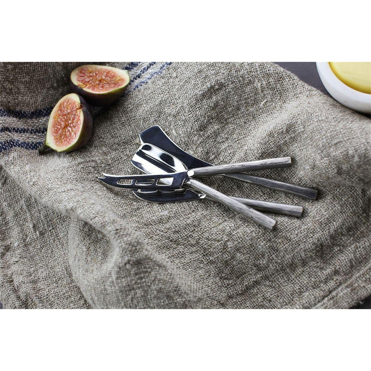Darsa Cheese Knife Set - Brushed Silver - Set of 4