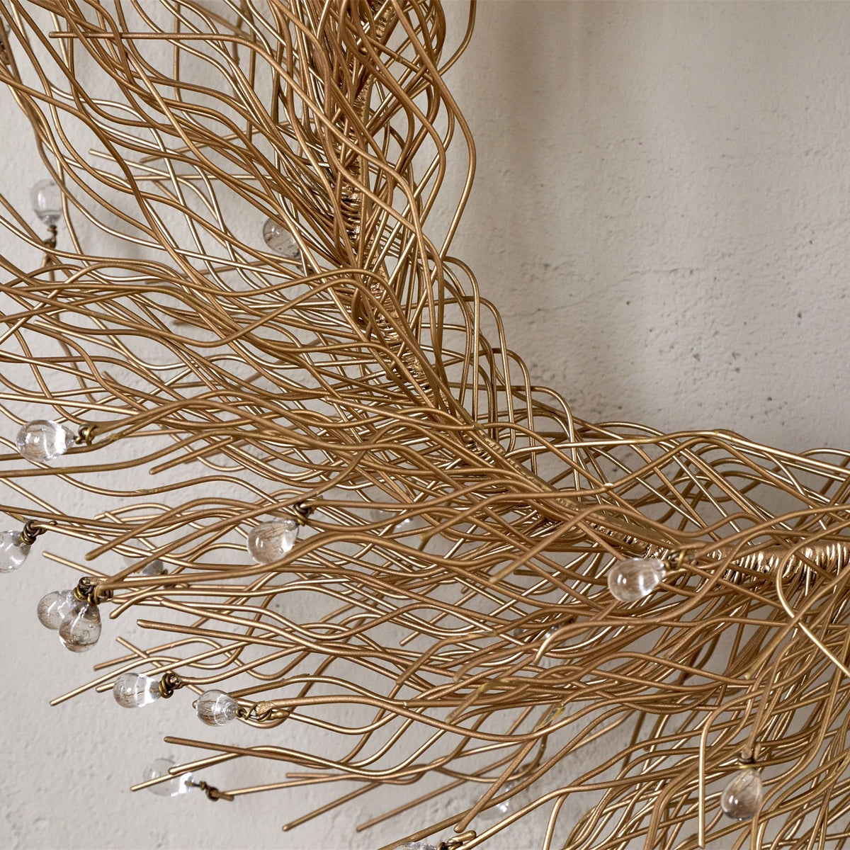 Danvi Christmas Glass Drop Wreath - Brass & Clear