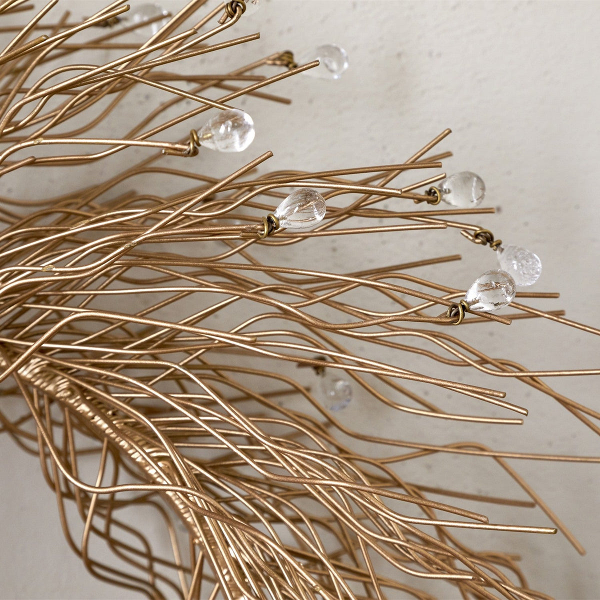Danvi Christmas Glass Drop Wreath - Brass & Clear