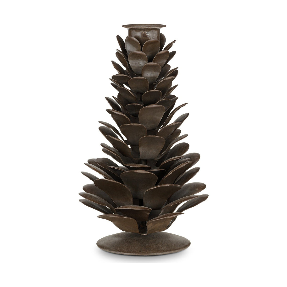 Elagalu Pine Cone Christmas Candle Holder - Rust