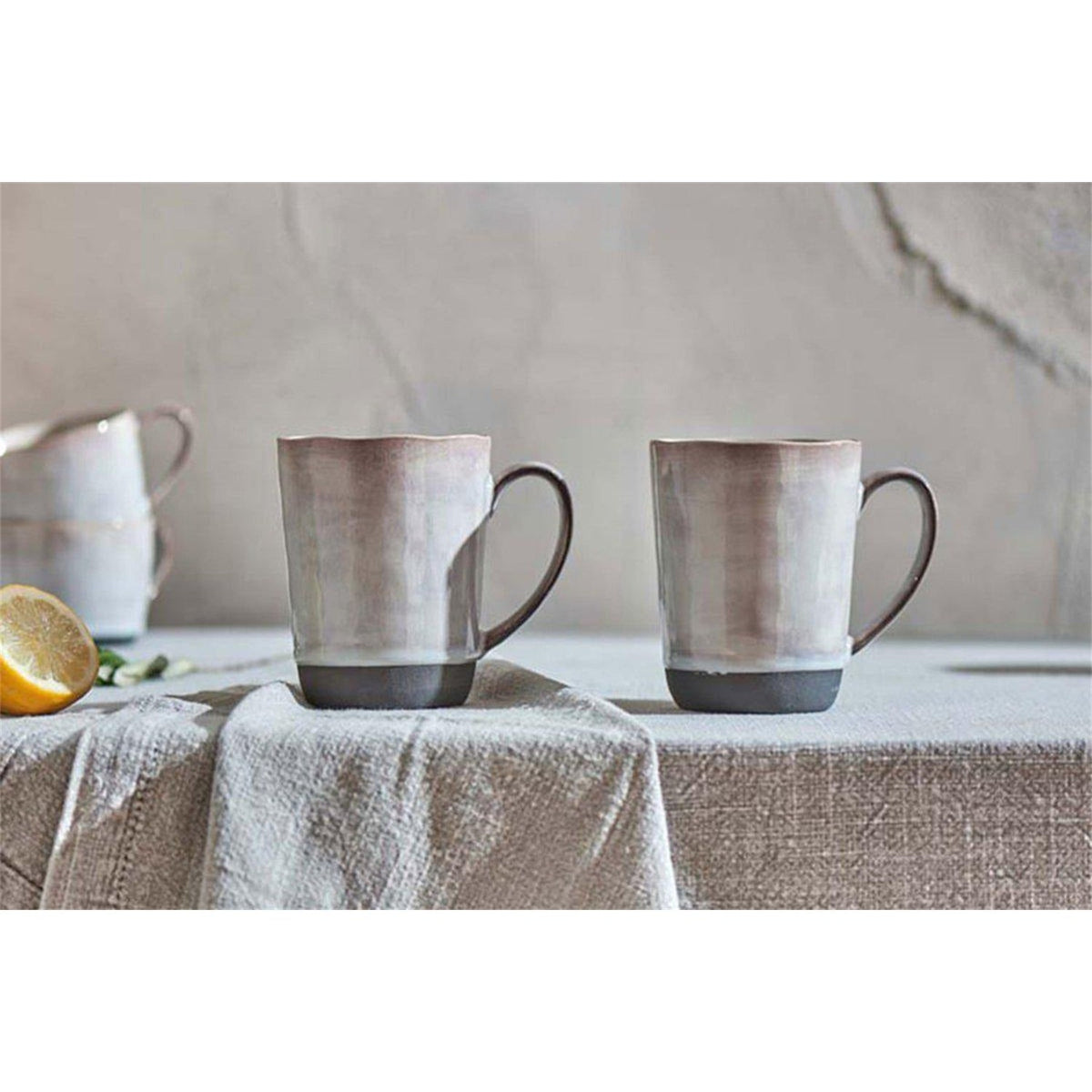 Edo Large Stoneware Mug - Slate - Set of 2