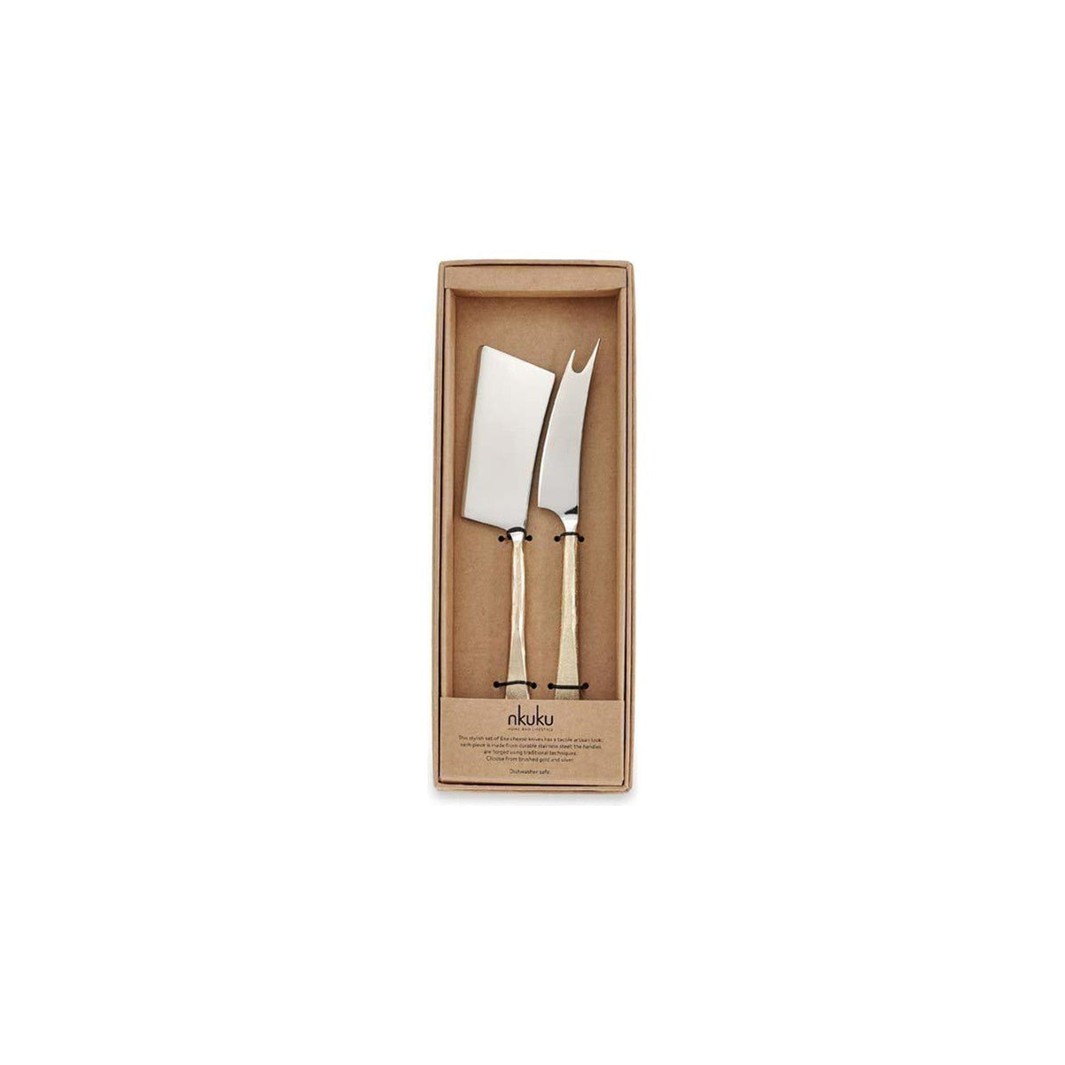 Ena Cheese Knife Set - Brushed Gold - Set of 2