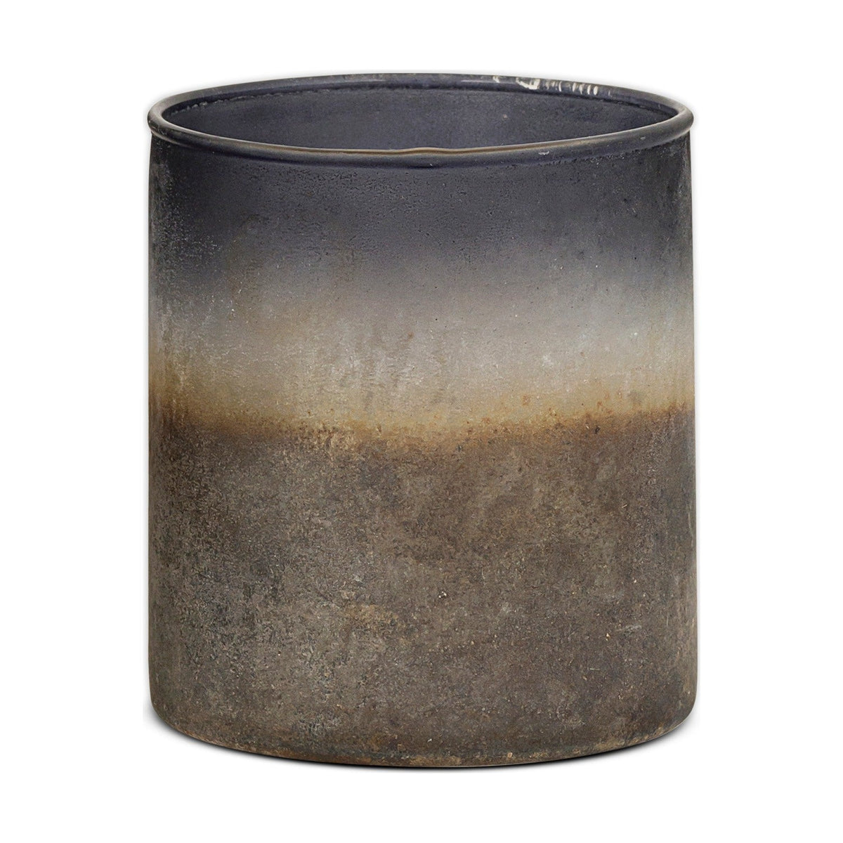 Etti Small Glass Tealight Holder - Navy & Smoke