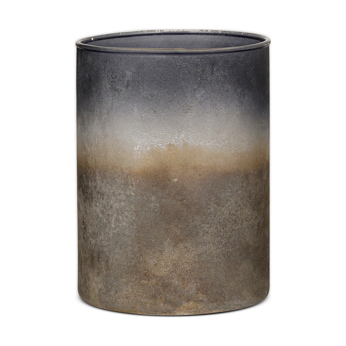 Etti Medium Glass Tealight Holder - Navy & Smoke