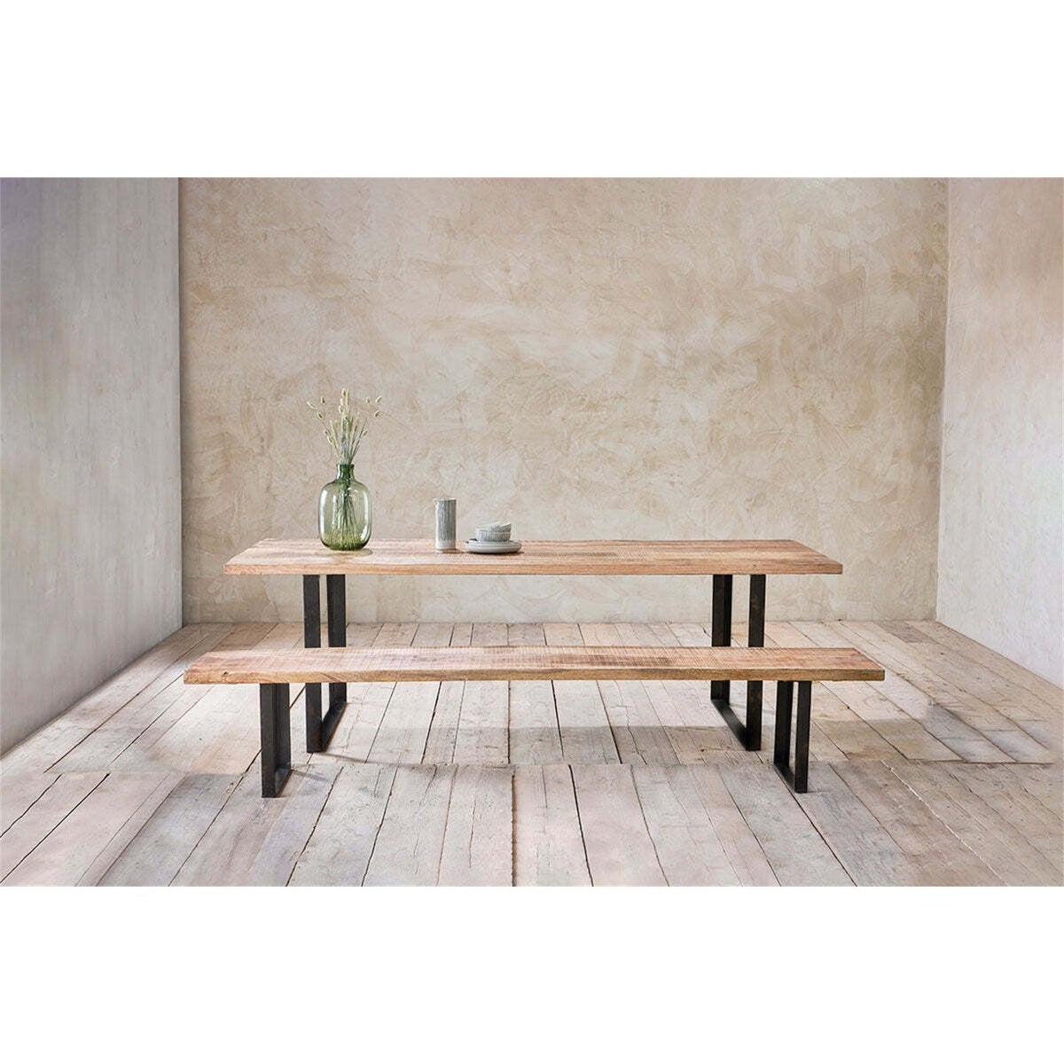 Fia Small Mango Wood Bench - Natural