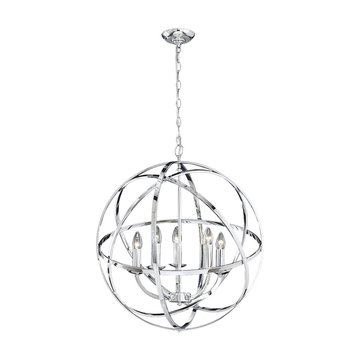 Zany 6 light pendant light in chrome finish