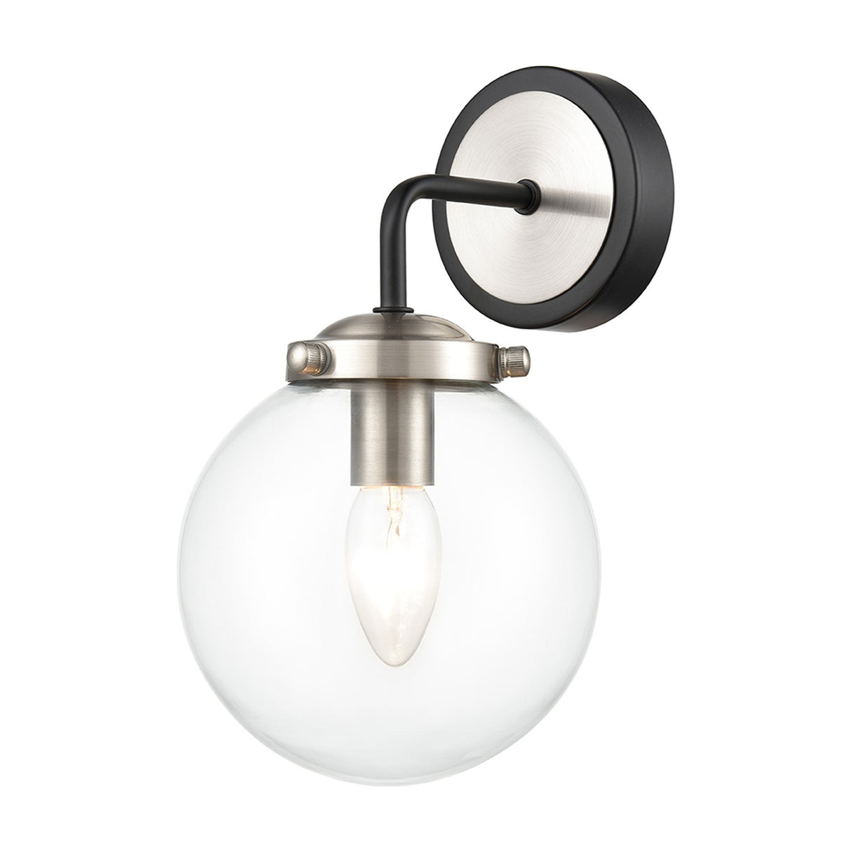 Lithos wall light in black and silver finish
