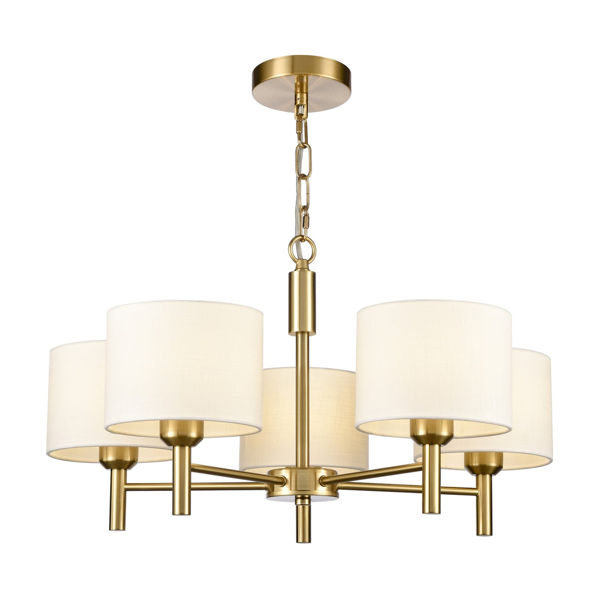 Barolo 5 light pendant light in brass finish, alternative view