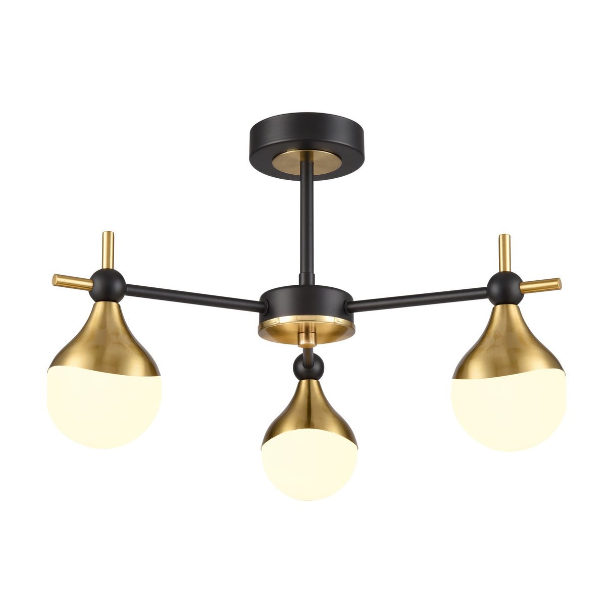 Nexus 3 light ceiling light in black and brass finish