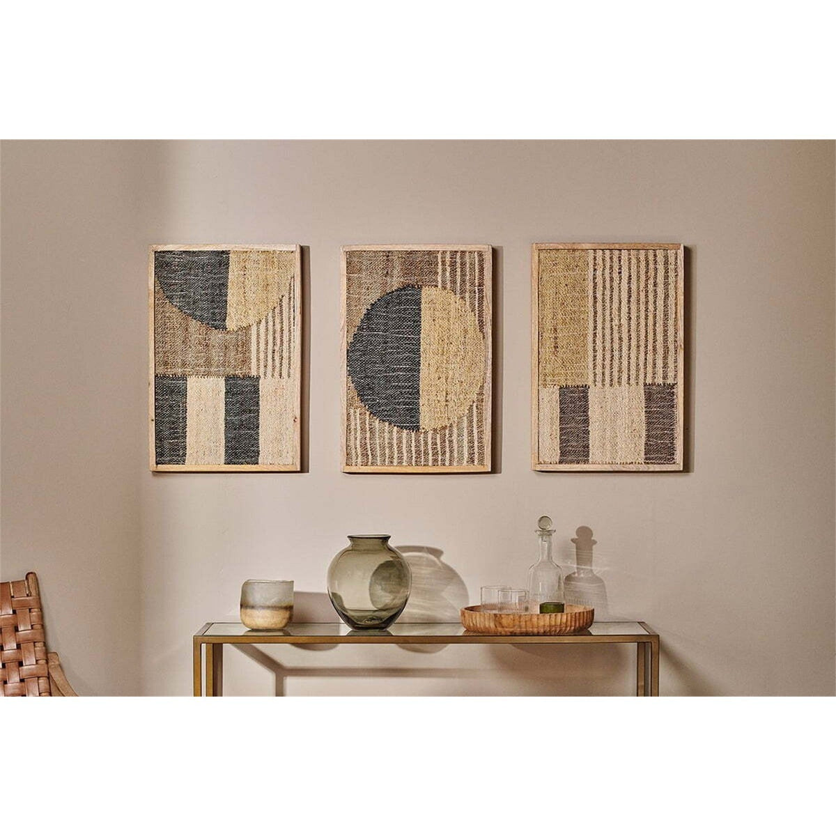 Gaiva Framed Kilim Textile Wall Art - Natural