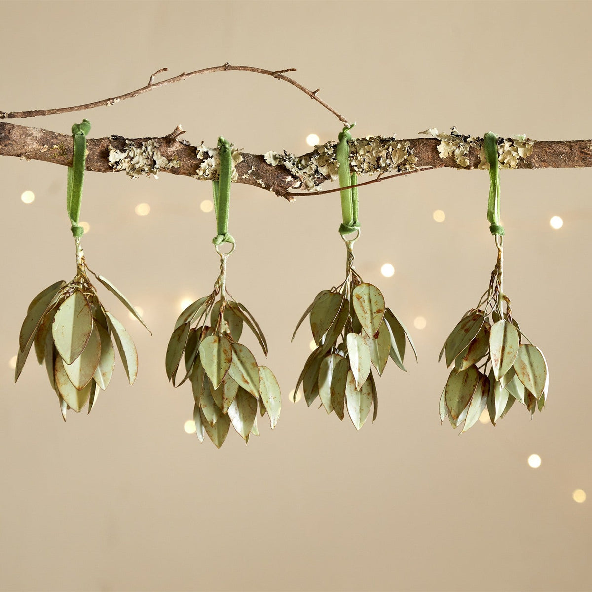 Geeti Hanging Christmas Decoration - Green - Set of 4